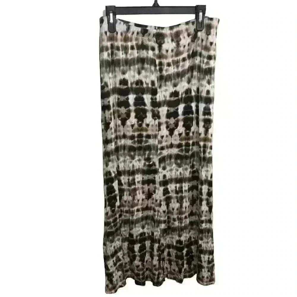 Karen Kane Black and Cream Tie-Dye Maxi Skirt